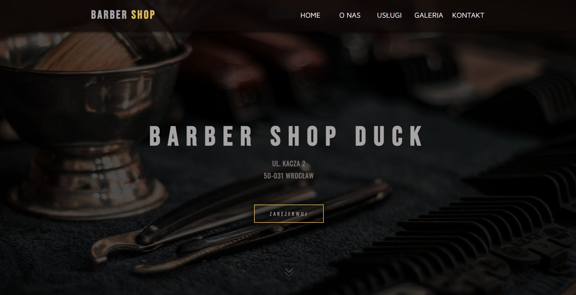 screenshot from the the barber shop duck website